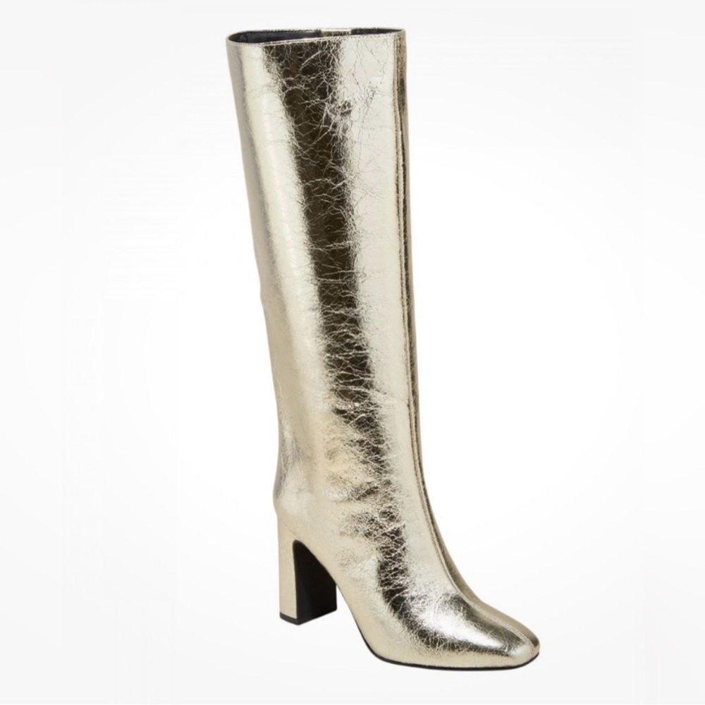 Gold Knee-High Women's Boots